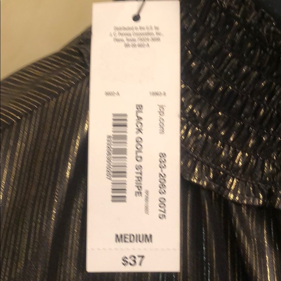 🎉 Black Gold Stripe Blouse - Picture 5 of 5